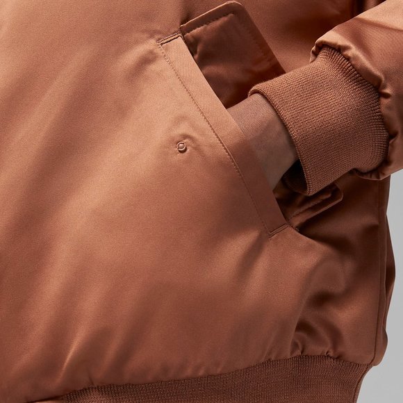 Nike Air Jordan Flight Renegade Womens Bomber Jacket Brown DQ9802-215 NEW Sz M - Picture 7 of 9